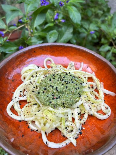 Spaghettis au pesto